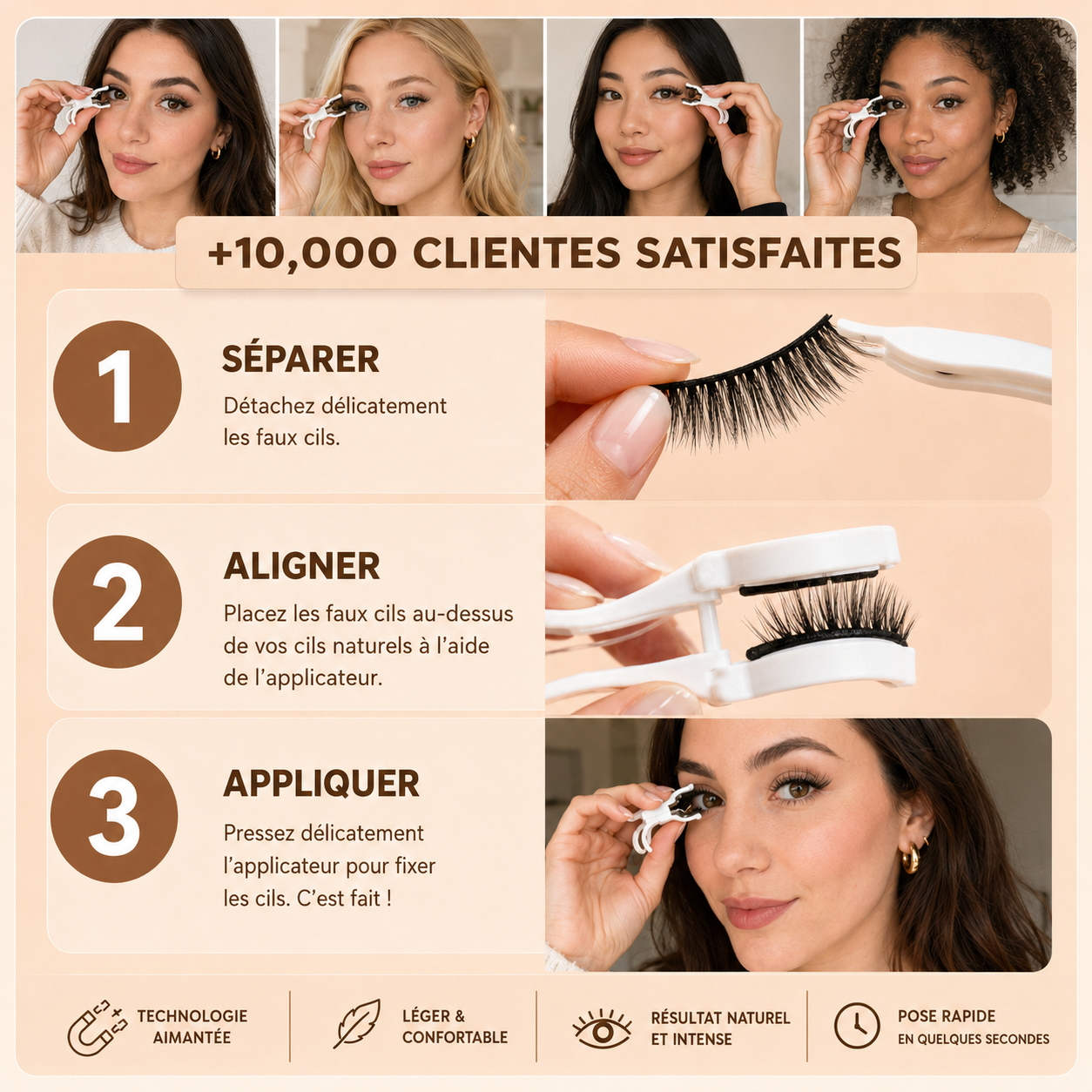 Faux cils magnetiques Zorevya sans colle